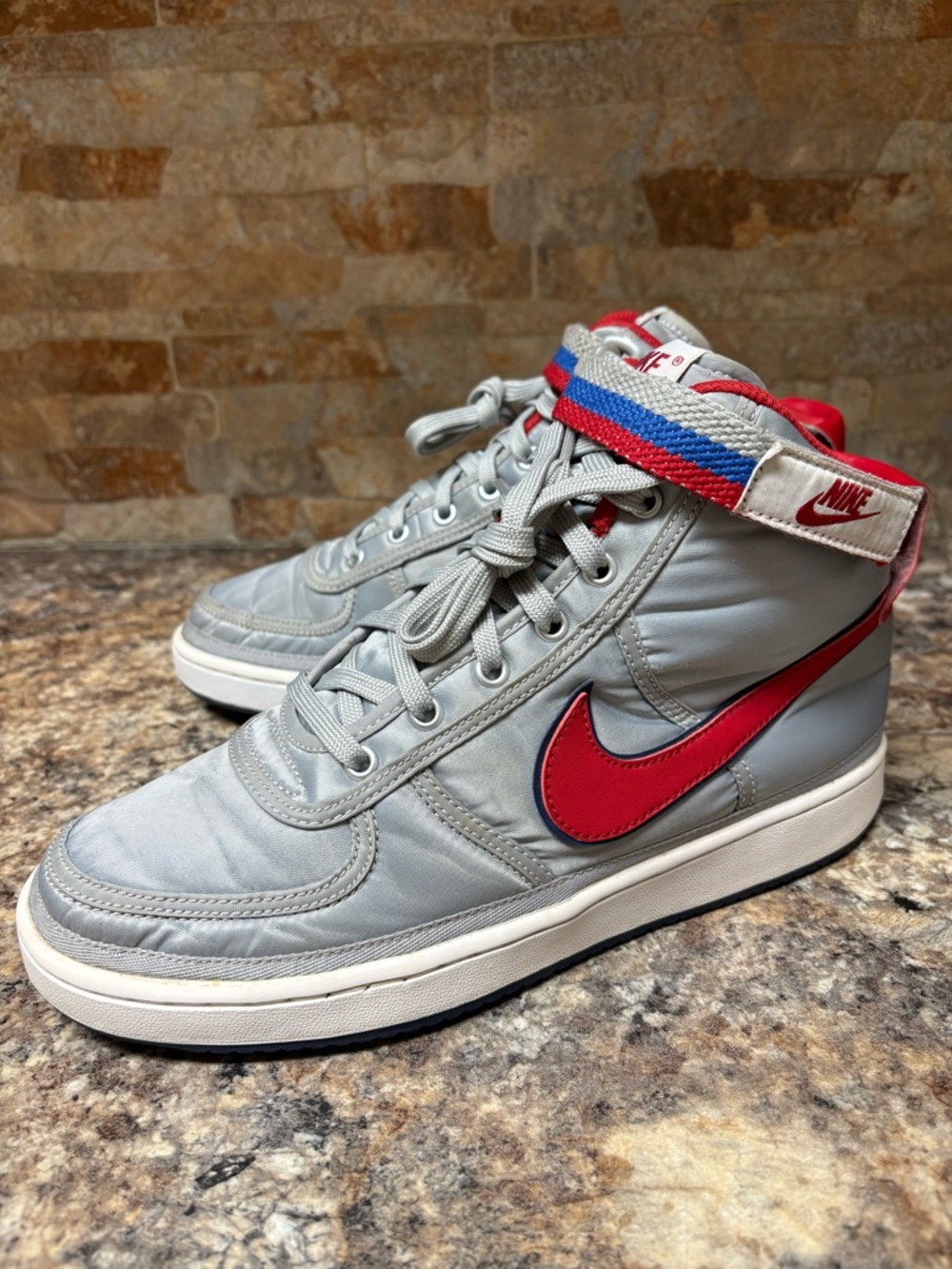 Nike Vandal High Supreme QS OG Metallic Silver Red AH8652-001 Size 7